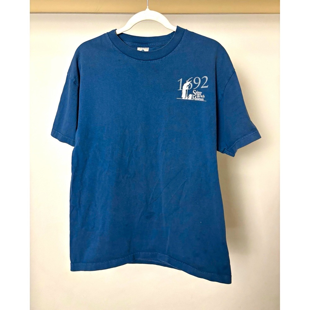 Alstyle Salem Witch Museum East Coast Witches Motorcycle T-Shirt Blue Large